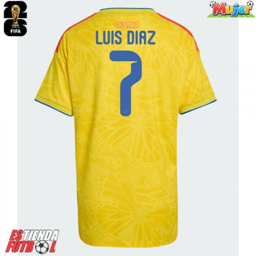 Colombia Luis Diaz #7 Primera Equipación Mujer Mundial 2026 Manga Corta
